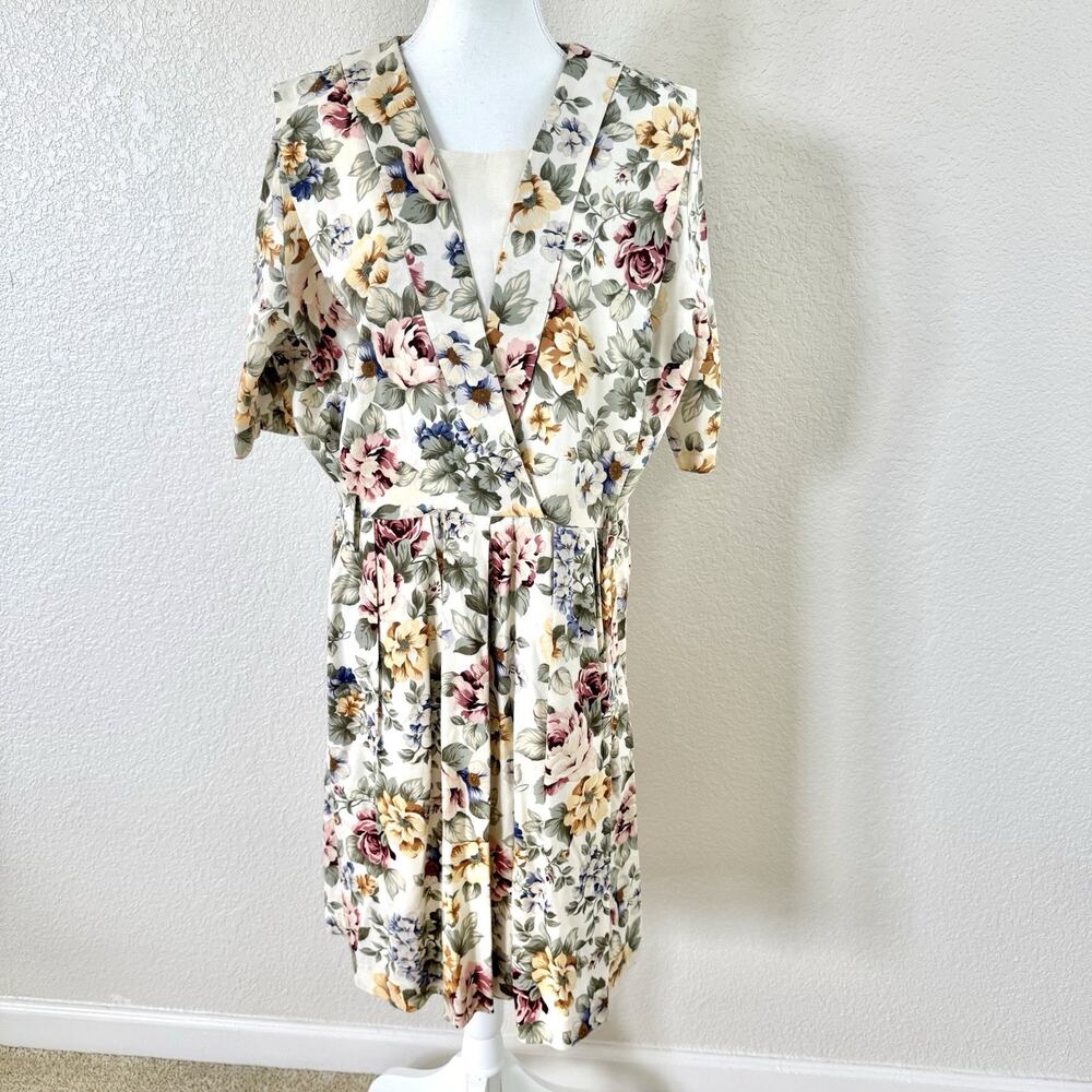 SA Fashions Floral Romper Womens Medium Vintage Cottagecore Dress Look Skort